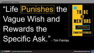 Tim Ferriss Quote - Life Punishes the Vague Request Thumbnail