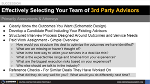 Succession and Choosing 3rd Party Advisors Thumbnail